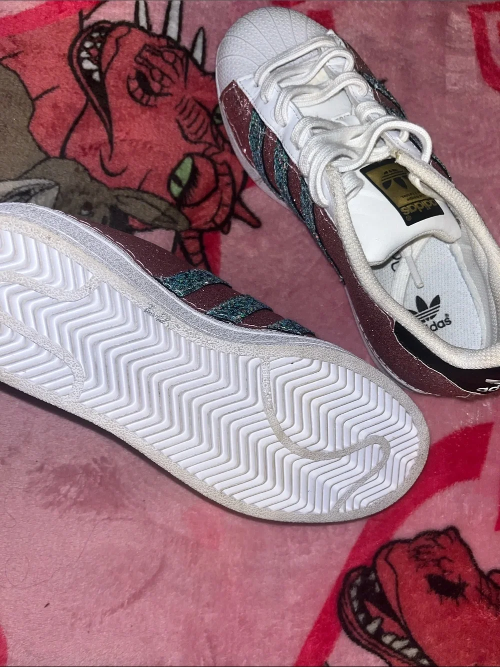 Custom Sparkly Adidas sneakers